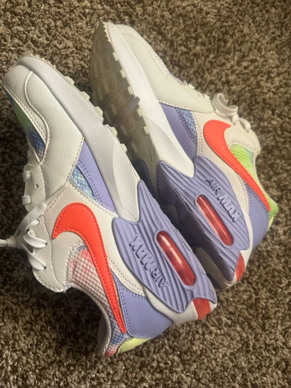Nike Air Max Sneakers with Coral Swoosh and Rainbow Mesh - Picture 6 of 8
